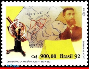 2395 BRAZIL 1992 EXPEDITION OF LUIS CRULS, MAPS, MI# 2504 RHM C-1823, MNH - Picture 1 of 2