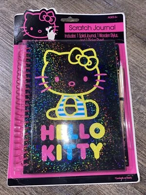 Neon hello Kitty scratch diary journal Art Sticker Set Birthday Christmas Easter - Image 1 of 4