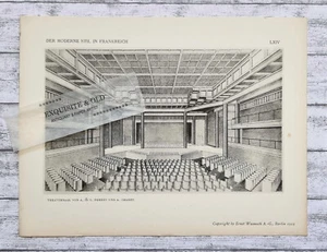 1925 Moderne Stil Frankreich Henry Velde Theatersaal Perret Granet Wasmuth Tafel - Bild 1 von 2