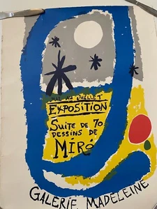 MIRO ORIGINAL POSTER GALERIE MADELEINE 28" x 22" - Picture 1 of 2
