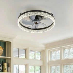 20" Low Profile Ceiling Fan with Light & Remote, Flush Mount, Dimmable, Quiet - Picture 1 of 19