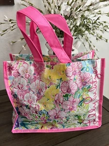 Bolso de Mano Lilly Pulitzer Floral Jardín Rosa Reutilizable Pequeño Bolso de Compras Shopper - Imagen 1 de 10