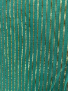 Vintage Christmas Shimmery Gold and Green Table Runner 116 x 13.5 Holiday Dinner - Picture 1 of 9