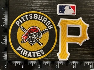 PITTSBURGH PIRATES LOT SET OF 3 MLB BASEBALL IRON ON PATCHES - Picture 1 of 1