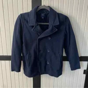 Gap Kids Navy Blue Knit Double Breasted Peacoat Size 10 - Picture 1 of 10