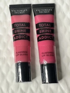 LOT OF 2 VICTORIA'S SECRET LOVE BERRY TOTAL SHINE ADDICT FLAVORED LIP GLOSS BALM - Picture 1 of 2