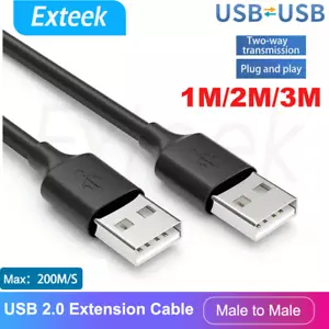 High Speed USB 2.0 Data Extension Cable Type A Male to Male M-M Connection Cord - Picture 1 of 11