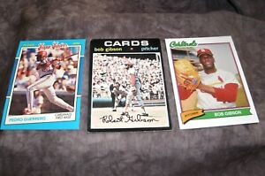 Topps Bob Gibson lot 1971 Topps, Lou Brock 79 RP 2 rare St Louis Cardinals cards
