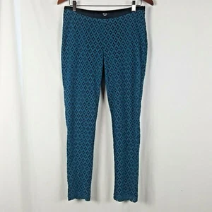 Kensie Womens Pants Sz 6 Black Blue Lace Overlay Skinny Ankle Casual Date Night - Picture 1 of 8