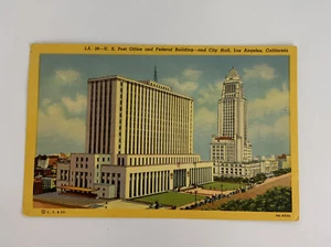 Postcard Post Office Federal Building City Hall Los Angeles CA #9A-H638 Unposted - Picture 1 of 2