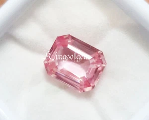 Loose Certified 10.40 Ct Natural Light Pink Morganite Emerald Shape Gemstone - Picture 1 of 8