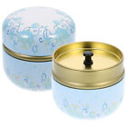  2 Pcs Loose Powder Jar Tinplate Mini Flower Tea Storage Jars