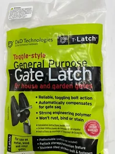 D&D TECHNOLOGIES TL01 POLYMER TOGGLE GATE T-LATCH PADLOCKABLE WOOD/METAL/VINYL - Picture 1 of 6