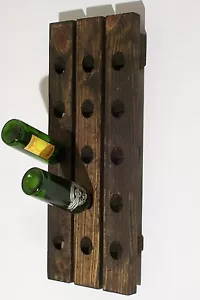 Wine Riddling Rack Distressed Wood Handcrafted Rustic Wall Mount - Picture 1 of 4