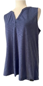 Camiseta sin mangas LL Bean para mujer con cuello en V azul talla grande - Imagen 1 de 6