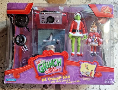 How the Grinch Stole Christmas Mt. Crumpit Sled Cindy Lou Who New 2000 Playmates - Image 1 of 4