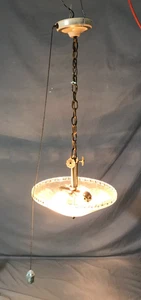 Antique VTG Decorative Hanging Pendent Metal Ceiling Light Fixture Old 1210-25B - Picture 1 of 16