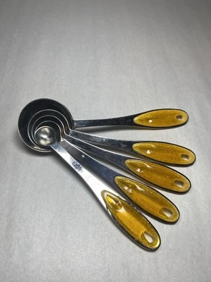 RSVP International Endurance Splash Measuring Spoons Set Yellow Acrylic Handles - Image 1 of 4