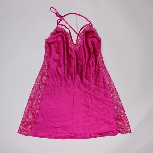 UNDERCOVER Victoria's Secret Mini Abito Slip Rosa Caldo Con Pizzo Glitterato E Taglio Schiena Profondo
