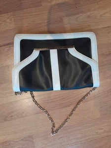 Navy And White Bag By Atmosphere With Chain Type Strap - Picture 1 of 2