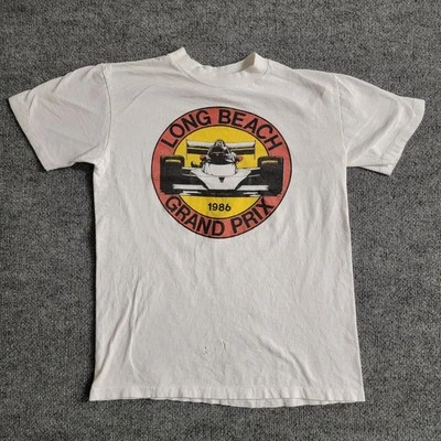 Vintage GRAND PRIX LONG BEACH 1986 Single Stitch T Shirt Size Medium 80s 1980s - Image 1 of 4
