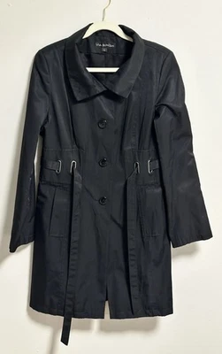 Gabardina clásica negra Via Spiga con cinturón mezcla de algodón GRANDE Foto 1 de 4