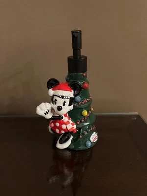 Disney Minnie Mouse Holiday Christmas Tree Soap Dispenser Ceramic NEW - Image 1 of 4
