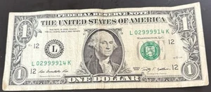 2009 San Francisco $1 Bill Quad Solid 9999’s Fancy Numbers Note - Picture 1 of 2