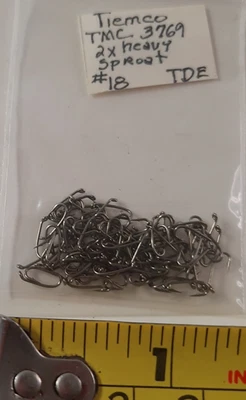 100 ganchos Tiemco TMC #3769 tamaño 18 alambre pesado brotes moscas ganchos para atar código 5 Foto 1 de 2
