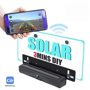 Solar WiFi Wireless Backup-Kamera für Auto 1080P HD Nummernschild Kamera Cam - Picture 1 of 1