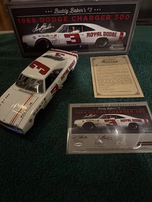 Buddy Baker 1:24 #3 1969 Dodge Charger 500, Signed, University Of Racing Legends - Image 1 of 4