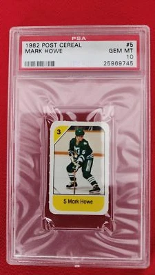 1982 Post Cereal Mark Howe # PSA 10 Hartford Whalers - Image 1 of 2