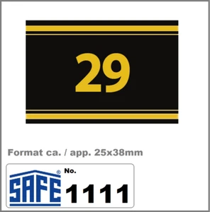 29-Bandzahlen-Ziffern-Signetten-Aufkleber-selbstklebend-SAFE-1111 Mass 25x38mm - Picture 1 of 6