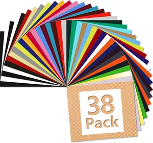 ARHIKY 38 Sheets Heat Transfer Vinyl for T-Shirts 12x10 Iron On Vinyl HTV Bundle - Picture 1 of 7