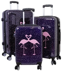 Trolley Koffer & Kofferset 3-teilig Flamingo Hartschale bunt Reisekoffer - Bild 1 von 28