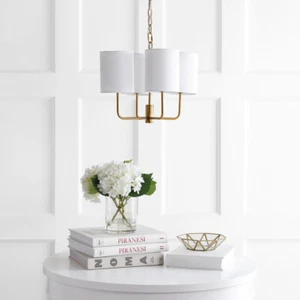 SAFAVIEH Elias 4 Light 15.5" Chandelier | Brass | - Picture 1 of 5
