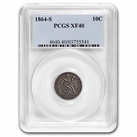 1864-S Liberty Seated Dime XF-40 PCGS - SKU#269300 Cover