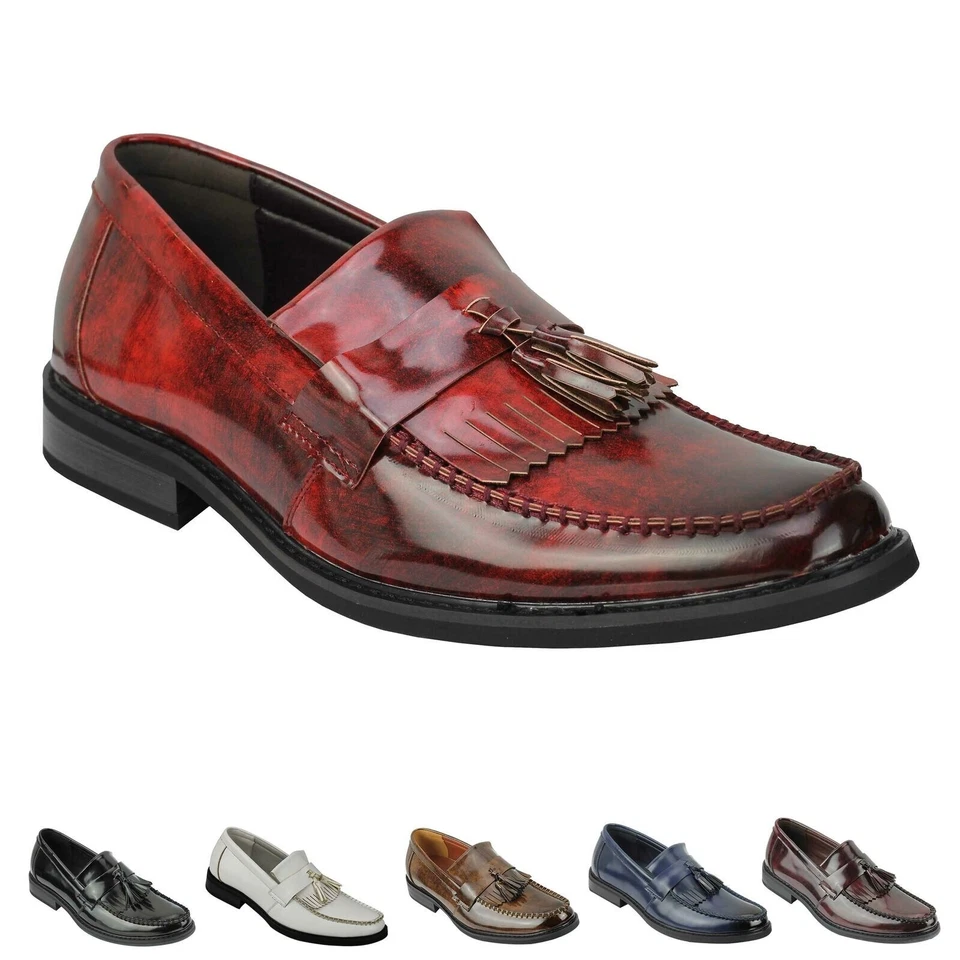 Hommes Vintage Style Poli Simili Cuir Gland Mocassins Mode Rétro Chaussures - Photo 1/1