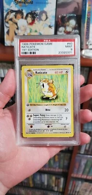 1999 Pokemon 1st Ed Shadowless Base Raticate 40/102 PSA 9 GHOST stamp 👻 MINT! - Image 1 of 2