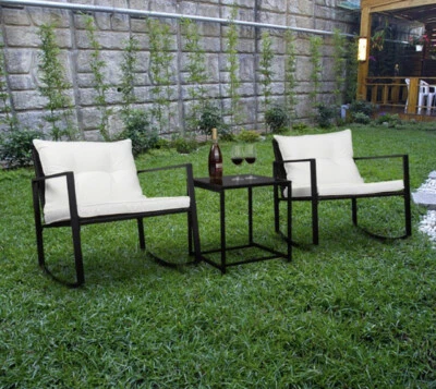 Conjunto de móveis de balanço para área externa para bistrô 3 peças - Imagem 1 de 4