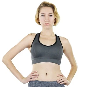 Fitcue Seamless High Impact Support Racerback Workout Yoga Sports Bra - Picture 1 of 8