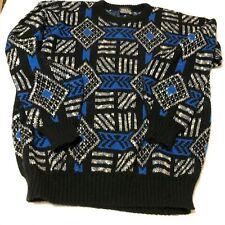 Vintage 1980-90's New Era Sweaters Men's XL Bright colors Geometric preowned