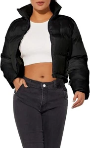 Hujoin Women's Short Cropped Puffer Jacket Lightweight Crop Coat Sz XXL - Picture 1 of 6