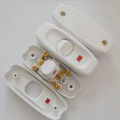 Button Desk Light 10A Feed-Through Table Lamp LED Inline Cord Switch Indicator - Image 1 of 4