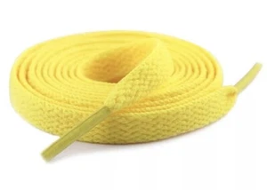 Yellow Flat Shoe Laces Boots Trainers Football Shoelaces Adult Kids - Picture 1 of 1