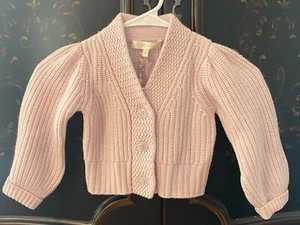 $185 LoveShackFancy Girls Mini Avignon Cardigan | Pink Lemonade | 4/5 - Picture 1 of 18