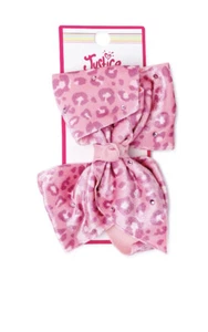 Justice Girls Jumbo Leopard Print Velvet Bow Salon Clip New With Tags - Picture 1 of 2