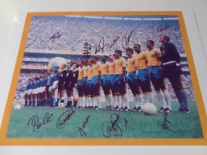 BRASILIEN 1970 WM-FINALTEAM SIGNIERT VORDRUCK PELE JAIRZINHO CARLOS ALBERTO - Bild 1 von 1