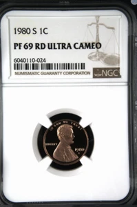 1980 S Lincoln Memorial 1¢ NGC PF 69 RD Ultra Cameo - Picture 1 of 2