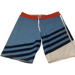 Billabong  Board Shorts Men 34 Swim Color Block Red White Blue Pocket Travel - Picture 1 of 8